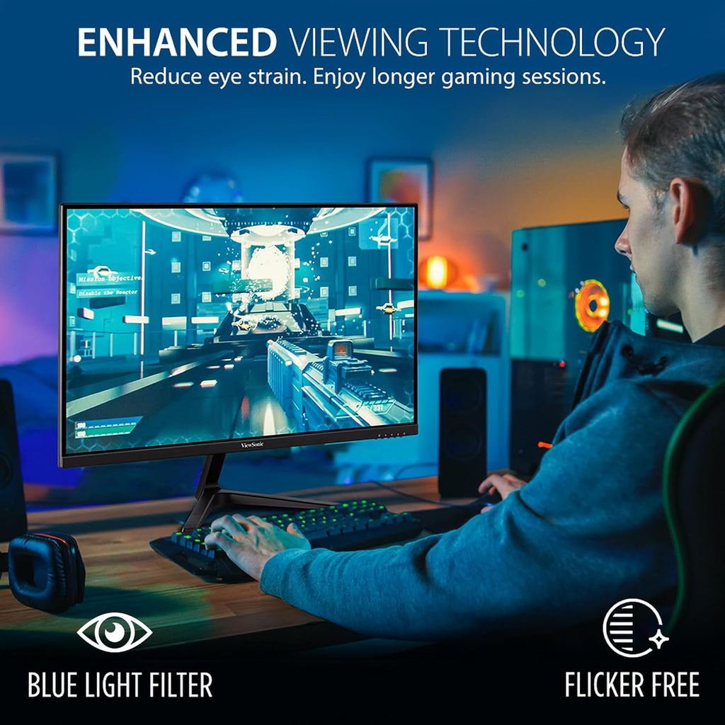 ViewSonic VX2718-P-MHD 27 Inch 1080p 1ms 165Hz Gaming Monitor with AMD FreeSync Premium, Eye Care, HDMI and DisplayPort (Renewed)