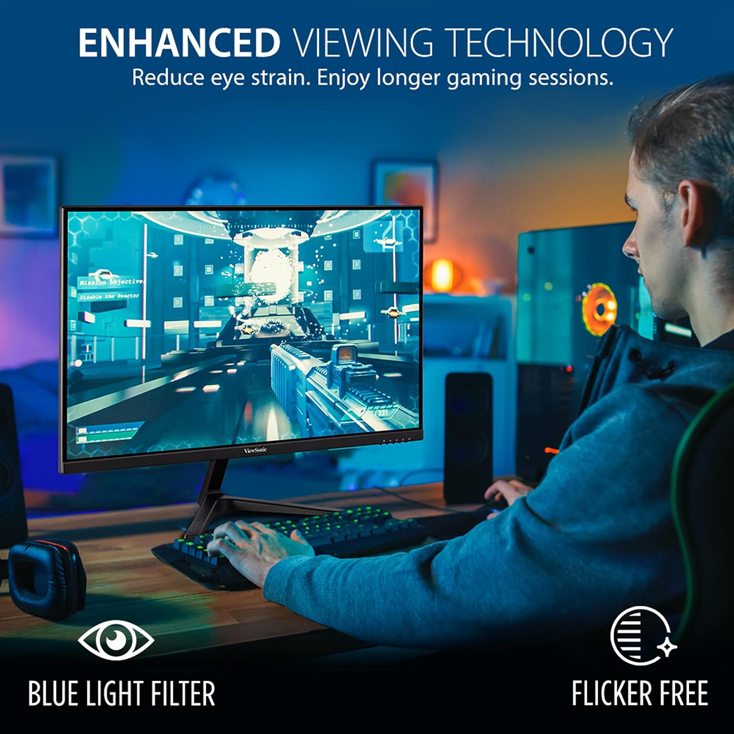 ViewSonic VX2718-P-MHD 27 Inch 1080p 1ms 165Hz Gaming Monitor with AMD FreeSync Premium, Eye Care, HDMI and DisplayPort (Renewed)