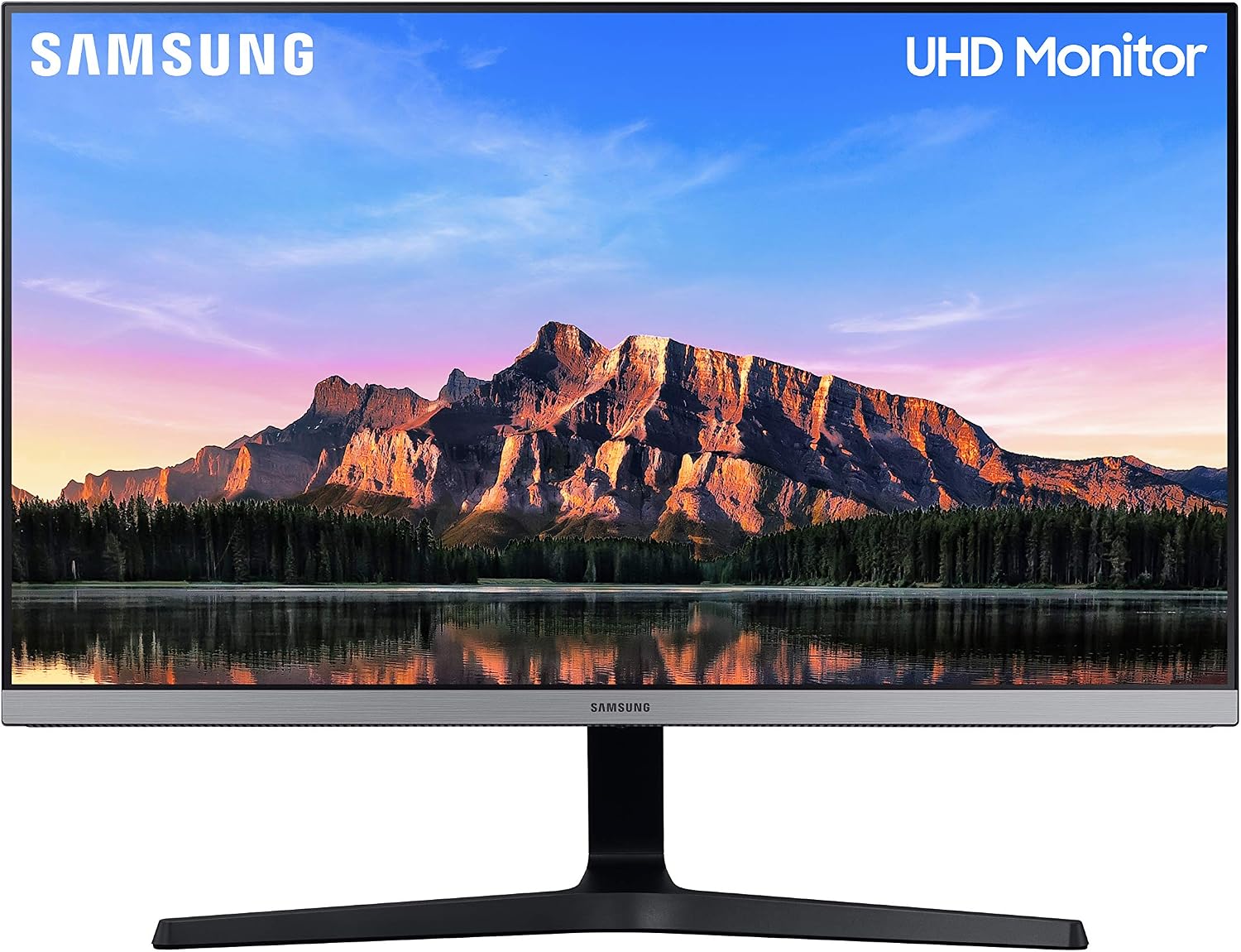Samsung 28 inch (70.8 cm) 4K UHD Monitor with Bezel Less Design and IPS Display Panel (Dark Blue Gray) - LU28R550UQWXXL