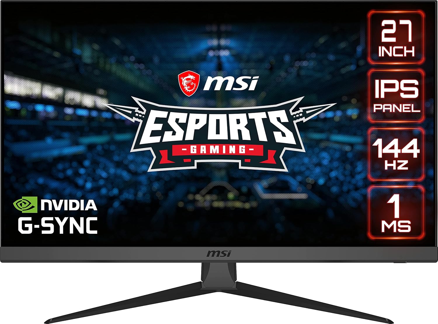 msi G272, 27' Gaming Monitor, 1920 x 1080 (FHD), IPS, 1ms, 144Hz, FreeSync, HDMI, Displayport, Tilt