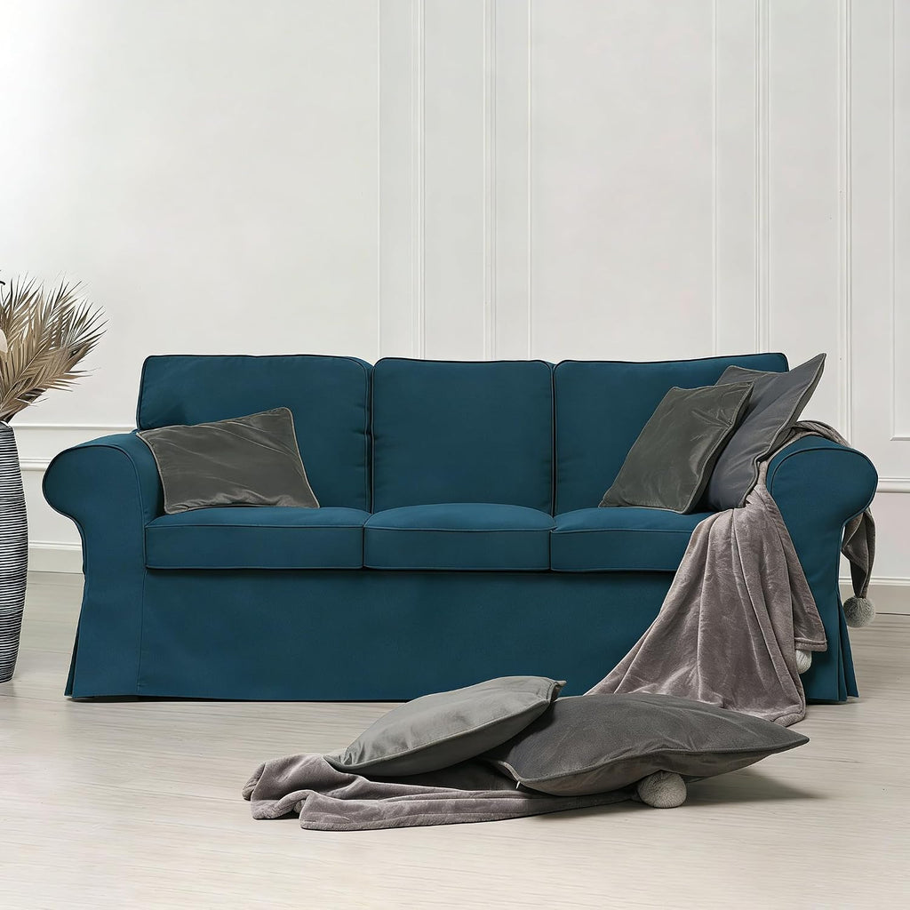 Ektorp Sofa Cover Replacement for IKEA Ektorp Sofa Cover 3 Seat, Ektorp Couch Cover, Ektorp Cover Only!(Daily Blue)