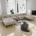 Ribilake 3 Sets 70' Futon Sofa Bed, 4 in 1 Multi-Function Couch Sleeper with Adjustable Backrest, Modern Convertible Futon, Recliner Small Loveseat for Living Room, Beige