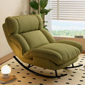 Sofa Rocking Chair Metal Frame with Adjustable Backrest Comfortable Decorative Chair Modern Ergonomic Sofa for Living Room Bedroom (Green)