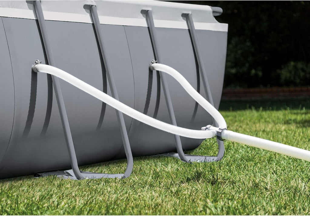 INTEX Ultra XTR 24 ft x 12 ft 52 in Above Ground Pool Set, Rectangular Swimming Pool with Steel Frame, 2100 GPH Sand Filter Pump, Ladder, Cover, & Ground Cloth