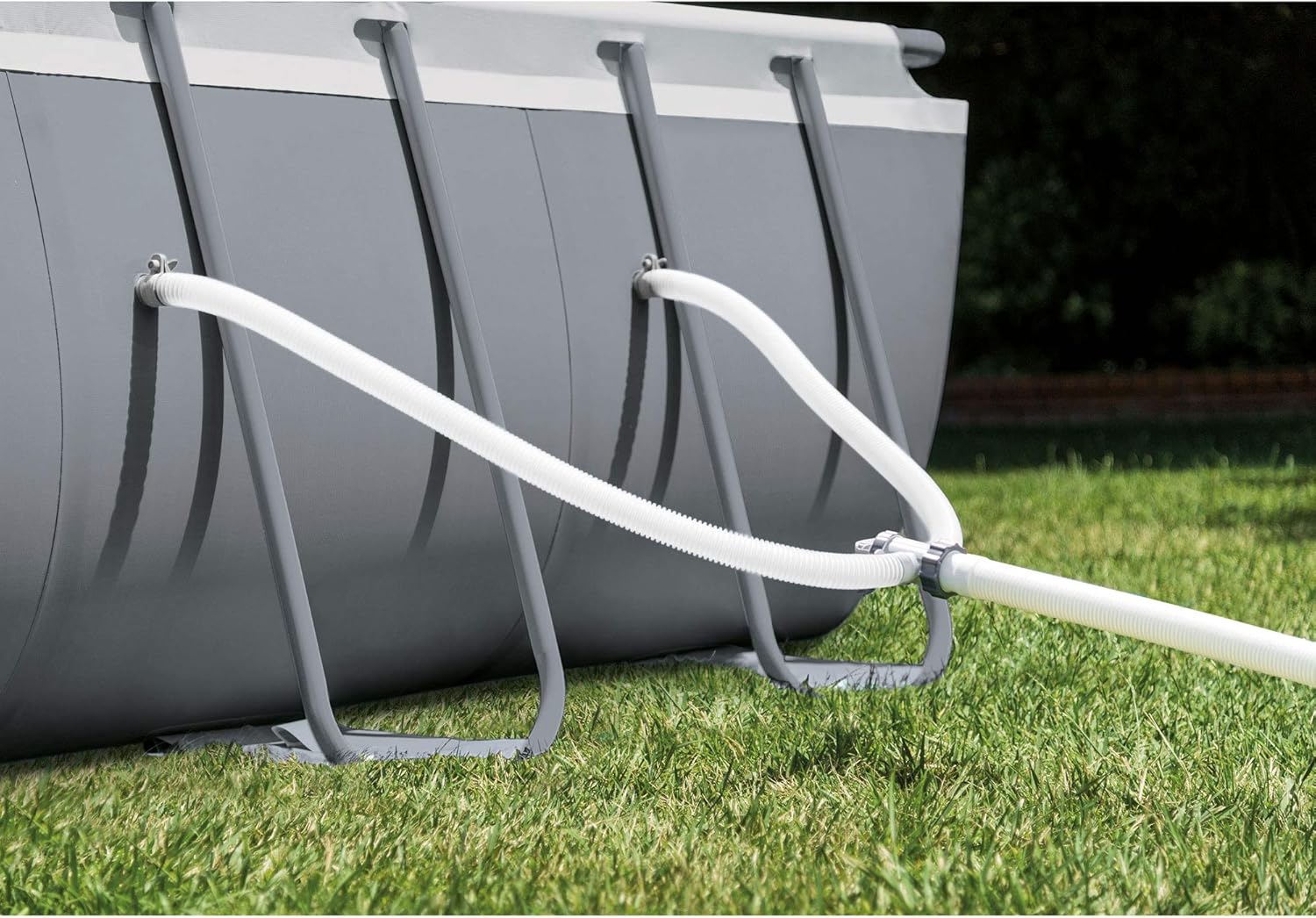 INTEX Ultra XTR 24 ft x 12 ft 52 in Above Ground Pool Set, Rectangular Swimming Pool with Steel Frame, 2100 GPH Sand Filter Pump, Ladder, Cover, & Ground Cloth
