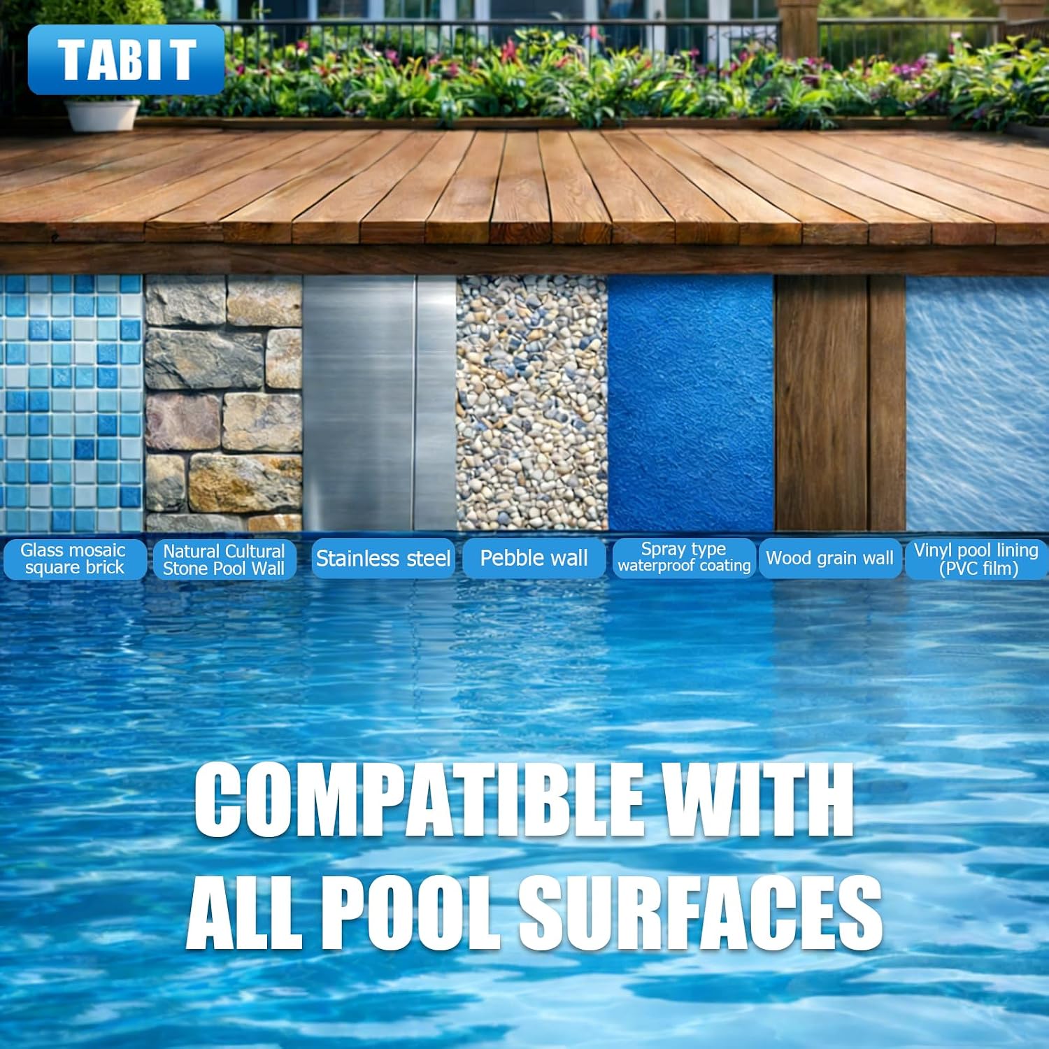 Chlorine Tablets 3 inch 40 Pounds, TABIT Swimming Pool Long Lasting Chlorinating Tablets, Slow Dissolving, Tri-Chlor for Swim Pool, Hot Tubs, Spa