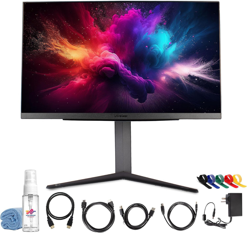 LG 27GR83Q-B Ultragear 27' QHD (2560×1440) Gaming Monitor | 240Hz IPS Display, 1ms Response, NVIDIA G-SYNC Compatible, AMD FreeSync, HDMI & DisplayPort + HDMI Cable + Screen Cleaning Kit + More