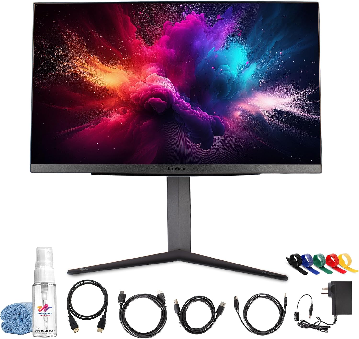 LG 27GR83Q-B Ultragear 27' QHD (2560×1440) Gaming Monitor | 240Hz IPS Display, 1ms Response, NVIDIA G-SYNC Compatible, AMD FreeSync, HDMI & DisplayPort + HDMI Cable + Screen Cleaning Kit + More