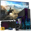 TechMagnet Nova Gaming Desktop PC Bundle with Core i7 32GB RAM 1TB SSD 27 inch Monitor RTX 2060 Graphics RGB Keyboard with AI-Enabled Copilot Key Mouse Headphones Webcam Windows 11 (Renewed)