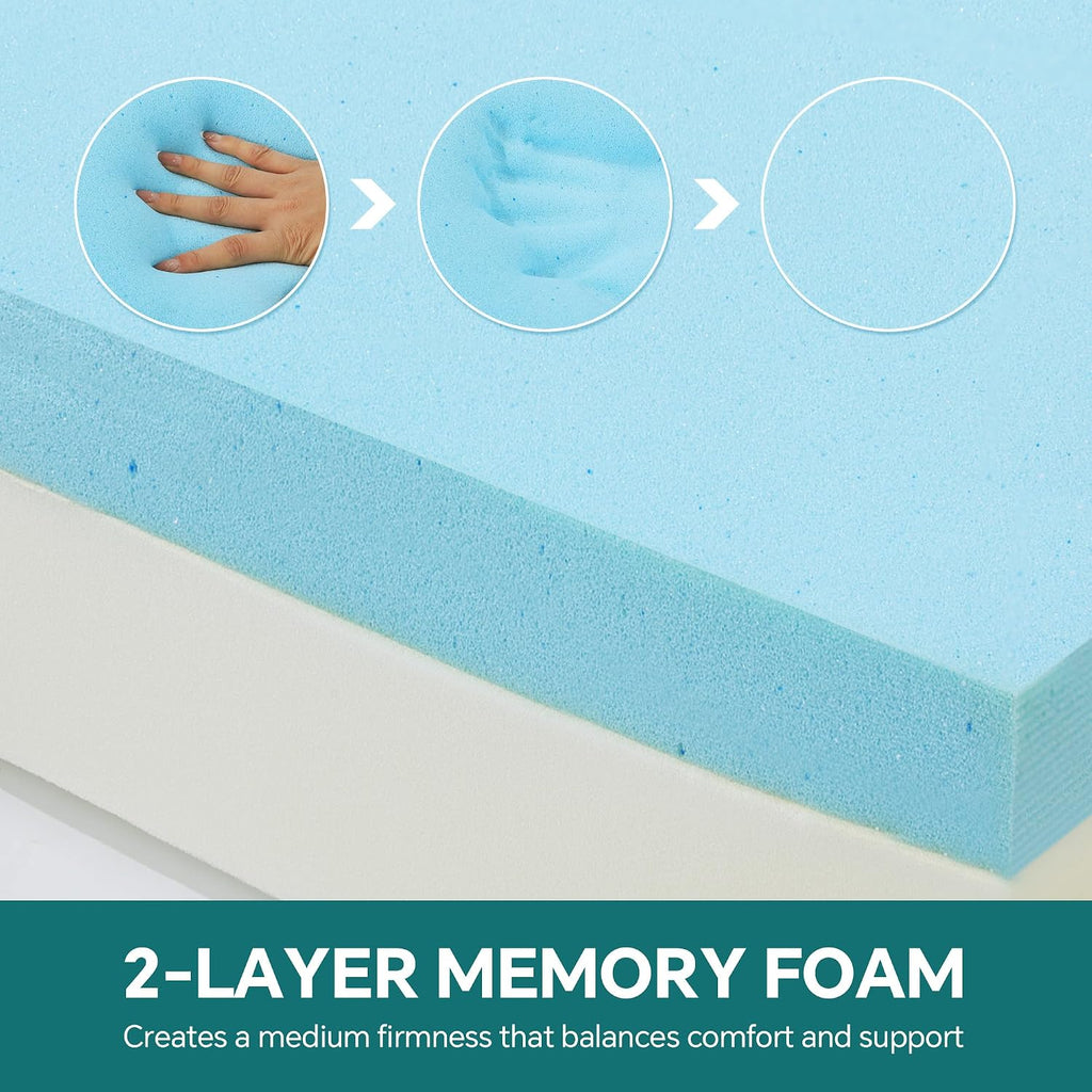 HOMBYS Memory Foam Futon Mattress, Foldable Sofa Bed Mattress with Removable Cover, Medium Firm Support, Fits Most Futon Frames (Full)