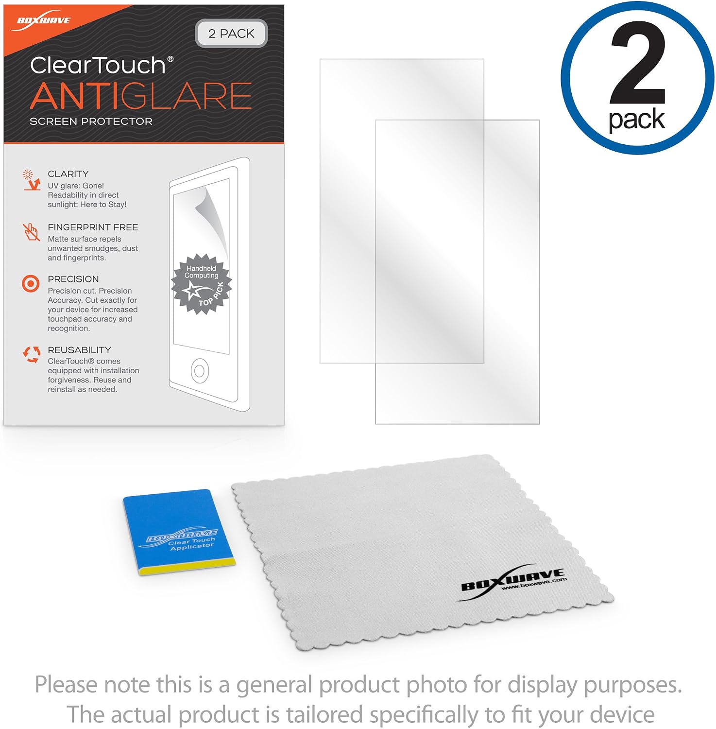 BoxWave Screen Protector Compatible with Alienware Curved PC Gaming Monitor AW3423DW (34 in) - ClearTouch Anti-Glare (2-Pack), Anti-Fingerprint Matte Film Skin