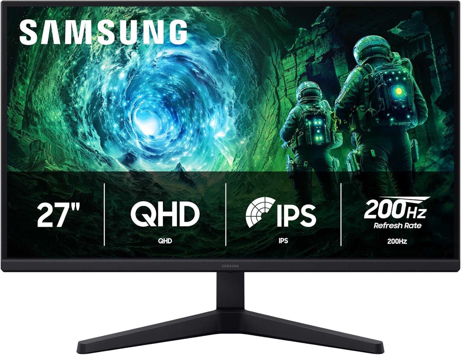 SAMSUNG 27' Odyssey G5 G53F QHD Resolution Gaming Monitor, HDR10, 200Hz Refresh Rate, IPS Panel, AMD FreeSync™ Premium, Black Equalizer, Auto Source Switch, LS27FG532ENXZA (Renewed)