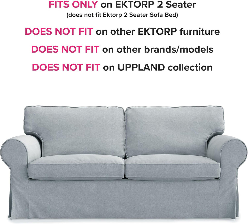 MASTERS OF COVERS Ektorp Loveseat (2 Seat) Sofa Cover Replacement Slipcover for IKEA Two Seater Ektorp Slipcover (Smoke Grey)-NOT fit Uppland Series Sofa