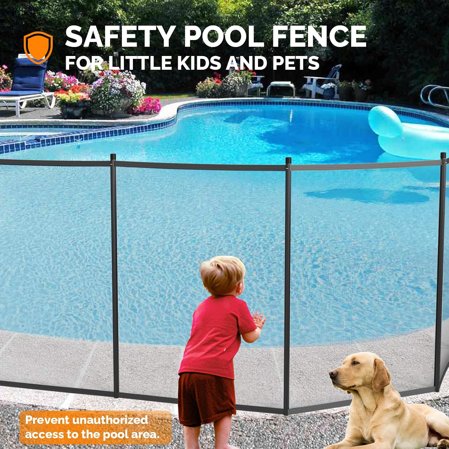 VINGLI Pool Fence 4Ft x 72Ft Swimming Pool Fence in Ground Pool Safety Fencing, Black