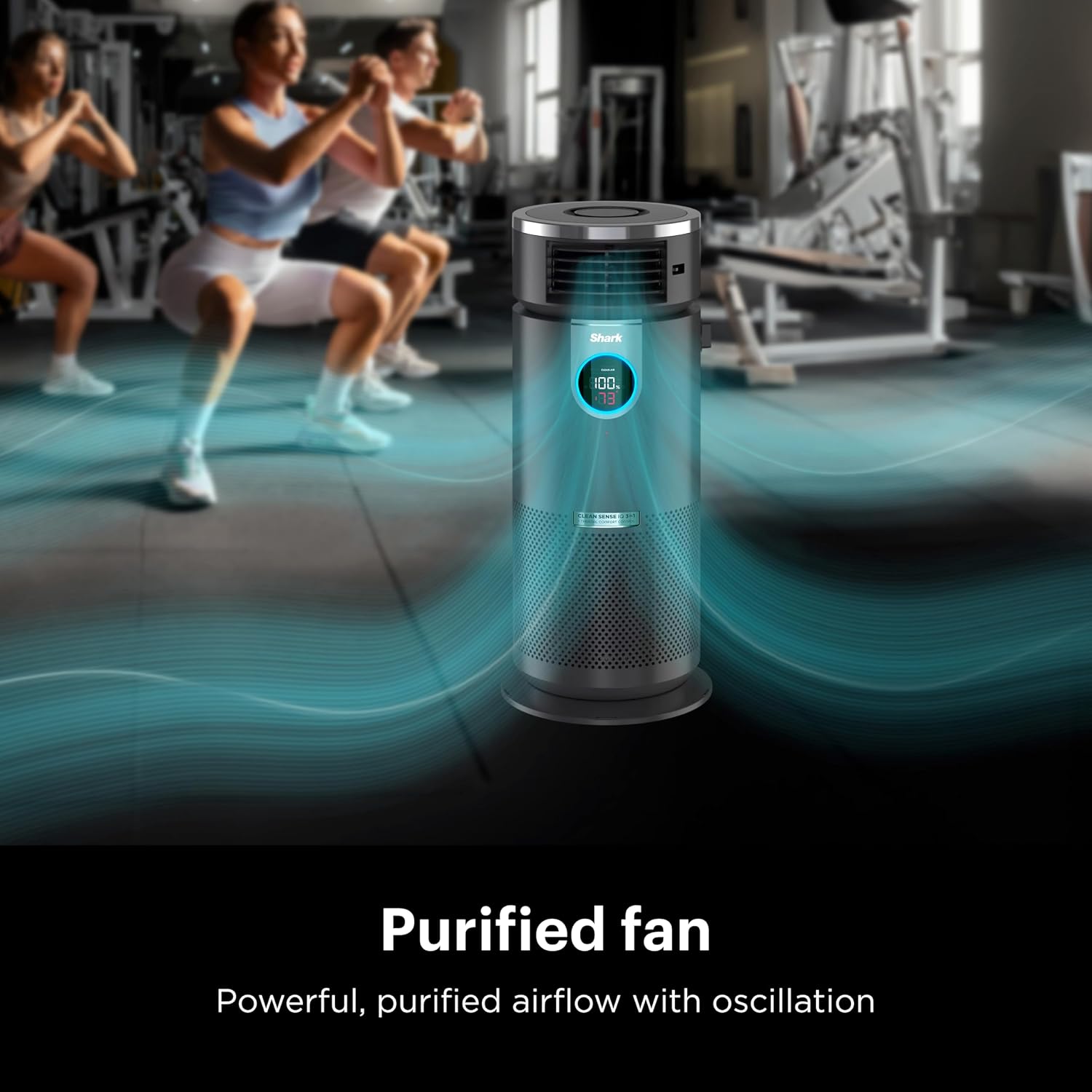 Shark HC451 3-in-1 Clean Sense Air Purifier, Heater & Fan, HEPA Filter, 500 Sq Ft, Oscillating, Small Room, Bedroom, Office, Captures 99.98% of Particles for Clean Air, Dust, Smoke & Allergens, Black