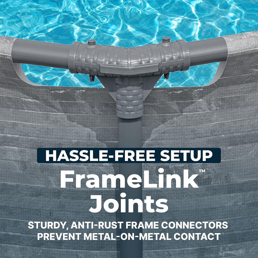 Bestway Steel Pro MAX 10' x 30' Above Ground Pool, Round Metal Frame Outdoor Swimming Pool Set with Filter Pump, Stacked Stone Print