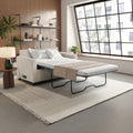 Serta® Darnold 53.5' Pull-Out Sleeper Loveseat, Twin Size, Dreamcoil® Comfort, Memory Foam Pull-Out Mattress, USB-C and USB-A Power Ports, Soft Corduroy Fabric, Beige