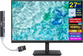 acer Vero V7 V277 Gbmipx 27' FHD IPS Monitor with 4ms Response Time, Anti Glare, VESA Mount (100mm), VGA, HDMI & Dockztorm HUB, Black Color (UM.HV7AA.G07) 2 Pack
