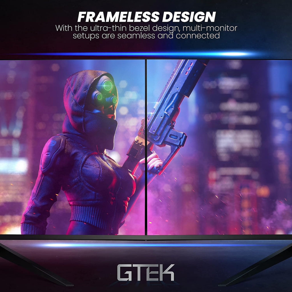 GTEK F2740C 27-Inch Curved Frameless Gaming Monitor Full HD 1920 x 1080P, 1800R, VA 1ms MPRT, 240Hz, FreeSync, Speakers, DisplayPort/HDMI/Type-C, VESA (Renewed)