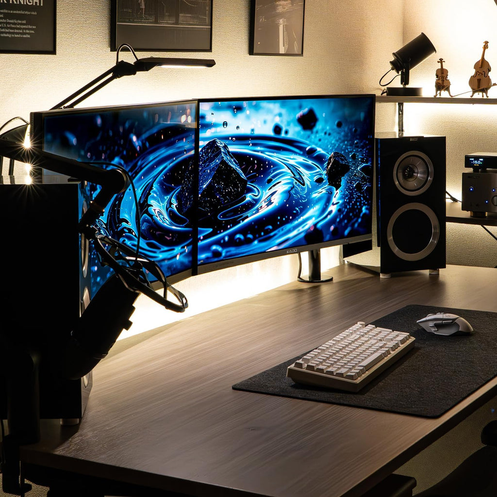 Kado Dual Gaming Monitor Setup - 2-Pack 27' 165Hz 1ms 1920x1080 Flat Screen, AMD FreeSync Premium, Panoramic Gaming Multi-View Split Screen Streaming, VESA Mount HDMI DisplayPort Built-in Speakers