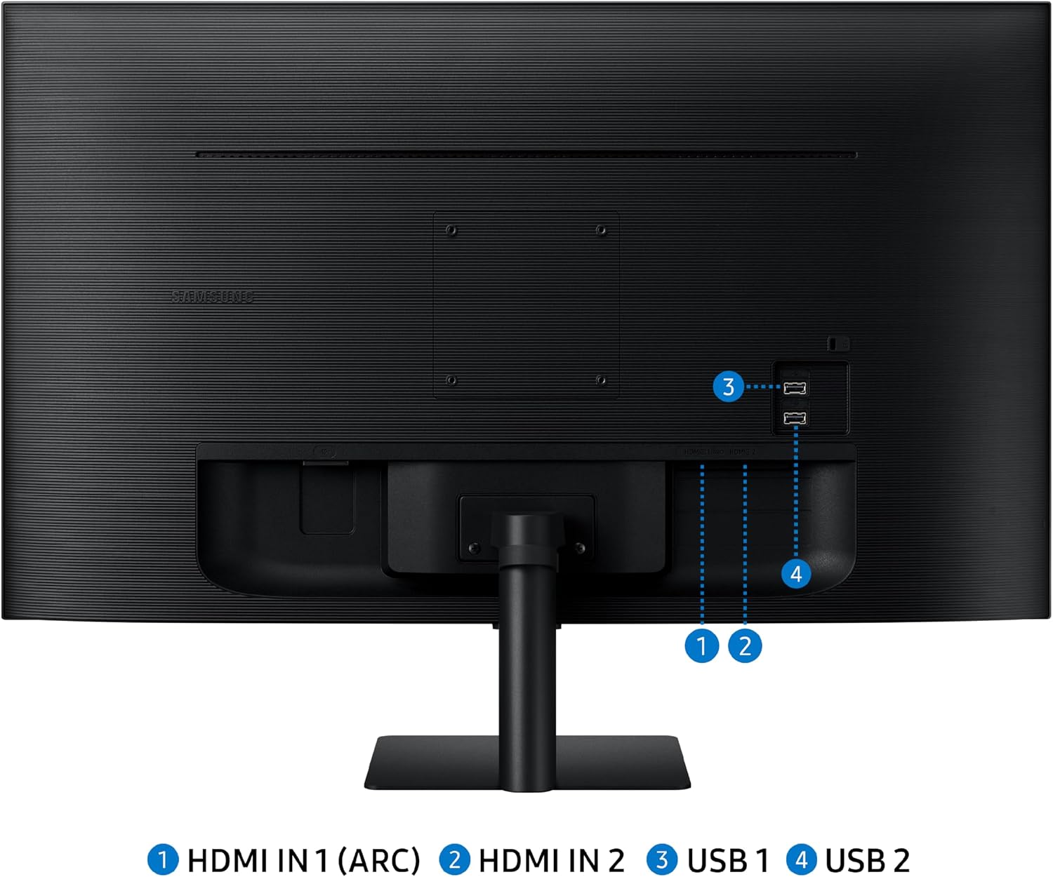 SAMSUNG 32-Inch M5 (M50D) Series FHD Smart Monitor with Streaming TV, Speakers, HDR10, Gaming Hub, Multiple Ports, Workout Tracker, Vision Accessibility Tools, LS32DM500ENXGO, 2024 (Renewed)