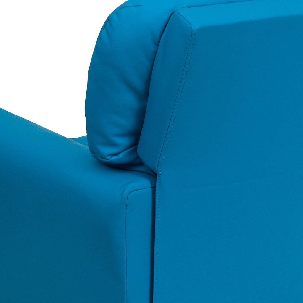 Flash Furniture Chandler Vinyl Kids Recliner with Cup Holder and Safety Recline, Contemporary Reclining Chair for Kids, Supports up to 90 lbs., Turquoise