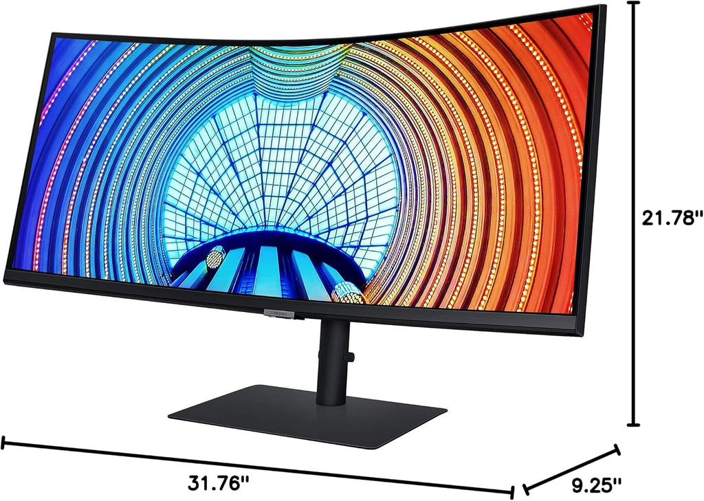 SAMSUNG 34 inch S65UA Ultra WQHD (3440x1440) Curved Monitor, 100Hz, HDR10, HDMI, DP, LAN, 90W USB-C Charging, Tilt/Swivel/Pivot Stand (LS34A650UXNXGO)