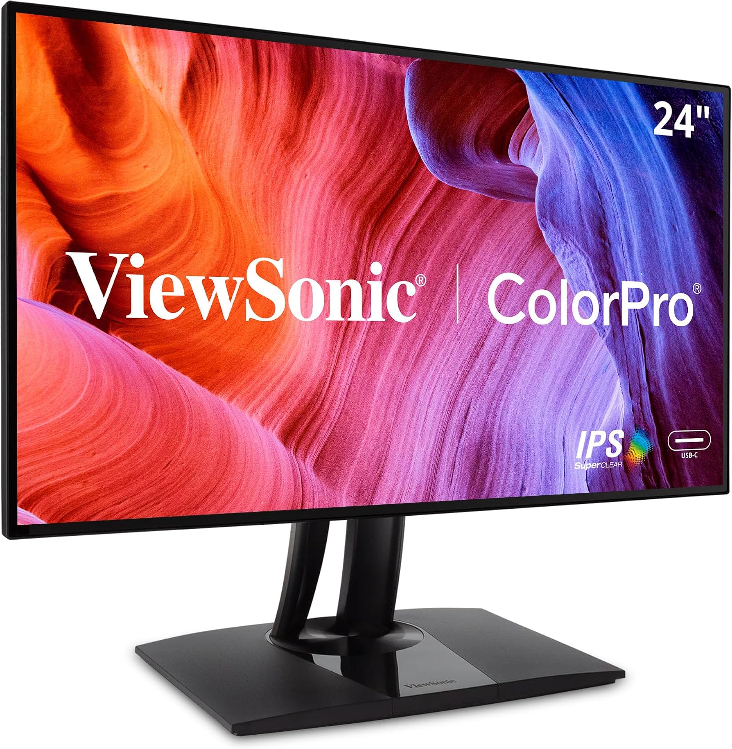 ViewSonic VP2468A 24 Inch 1080p ColorPro Monitor, IPS Display with 100% sRGB and Pantone Validated for Professional Photo Editing, Advanced Ergonomics, 65W USB-C, RJ45, HDMI, and DisplayPort