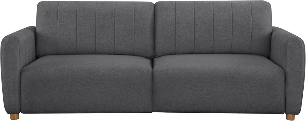 Serta Galway 91.7' Convertible Sleeper Sofa, Queen Size, Wall-Hugging Dreamglide Mechanism, Dreamcoil Comfort, Boucle Fabric, Charcoal