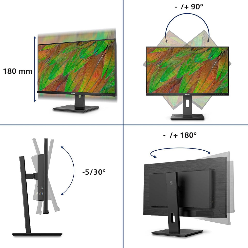 PHILIPS 32' 4K UHD monitor with USB-C docking (Renewed)