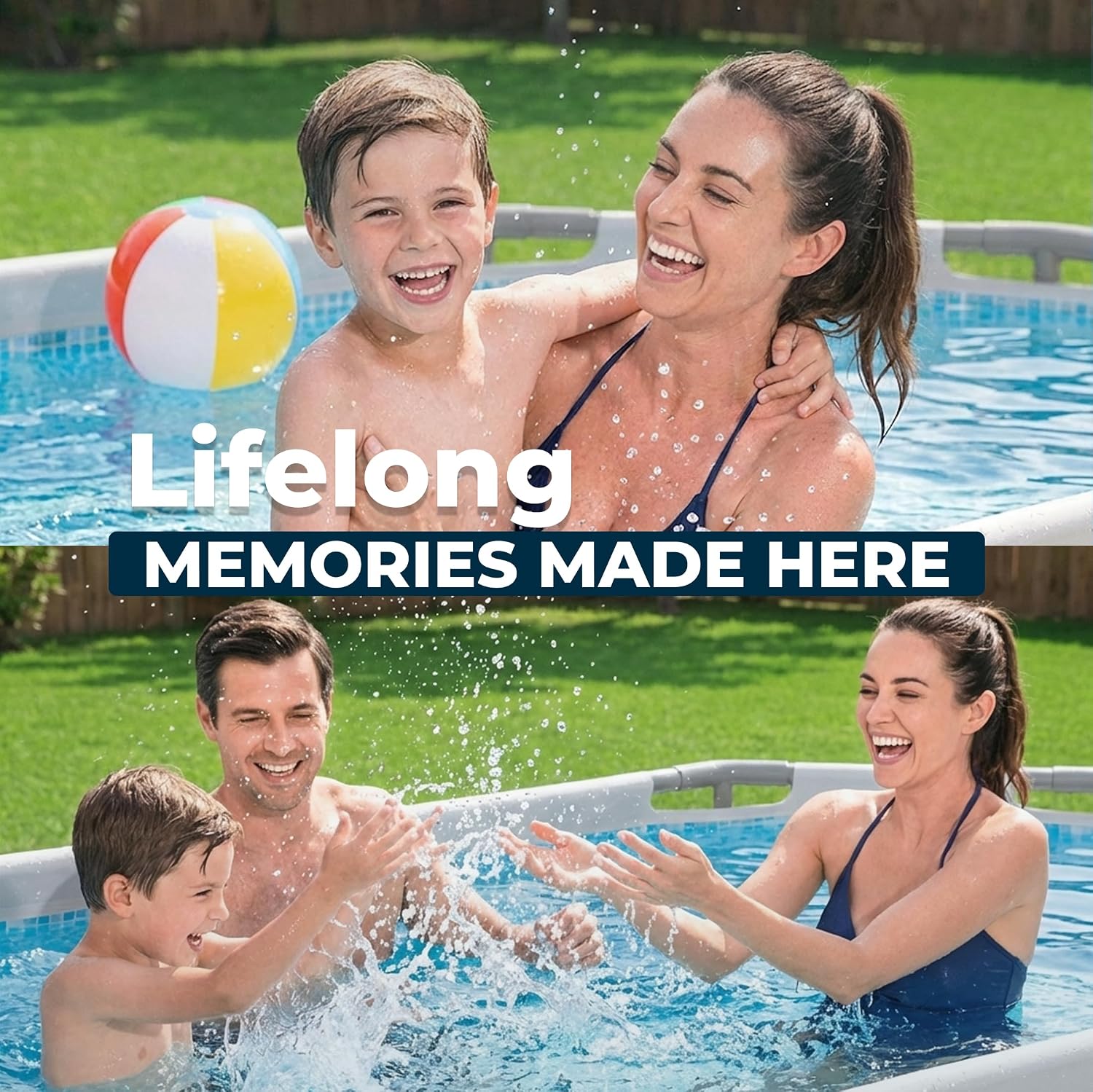 Bestway Steel Pro MAX 10' x 6'7' x 33' Oval Above Ground Swimming Pool Set, 330 GPH Filter Pump, Tritech Puncture Resistant Liner, ClickConnect Steel Frame, Gray