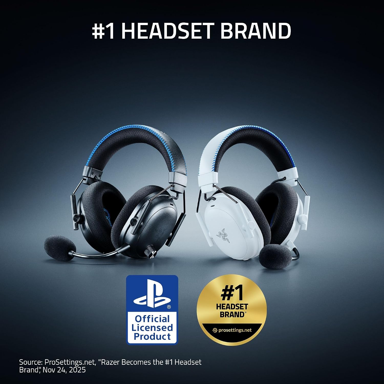 Razer BlackShark V3 Pro Wireless ANC Gaming Headset for PS5: Full Band Mic - 50mm Drivers - 2.4 GHz, Bluetooth, 3.5mm - Works with PC, Mac, Nintendo Switch, Smartphone - Long Battery Life - Black