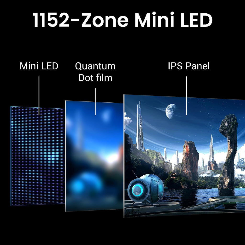 BenQ MOBIUZ EX321UX 32' 1152-zone Mini LED 4K eARC 144Hz 1ms DP2.1 Gaming Monitor, USB-C DisplayHDR 1000 Freesync Premium Pro KVM, Pixsoul Engine (Renewed)