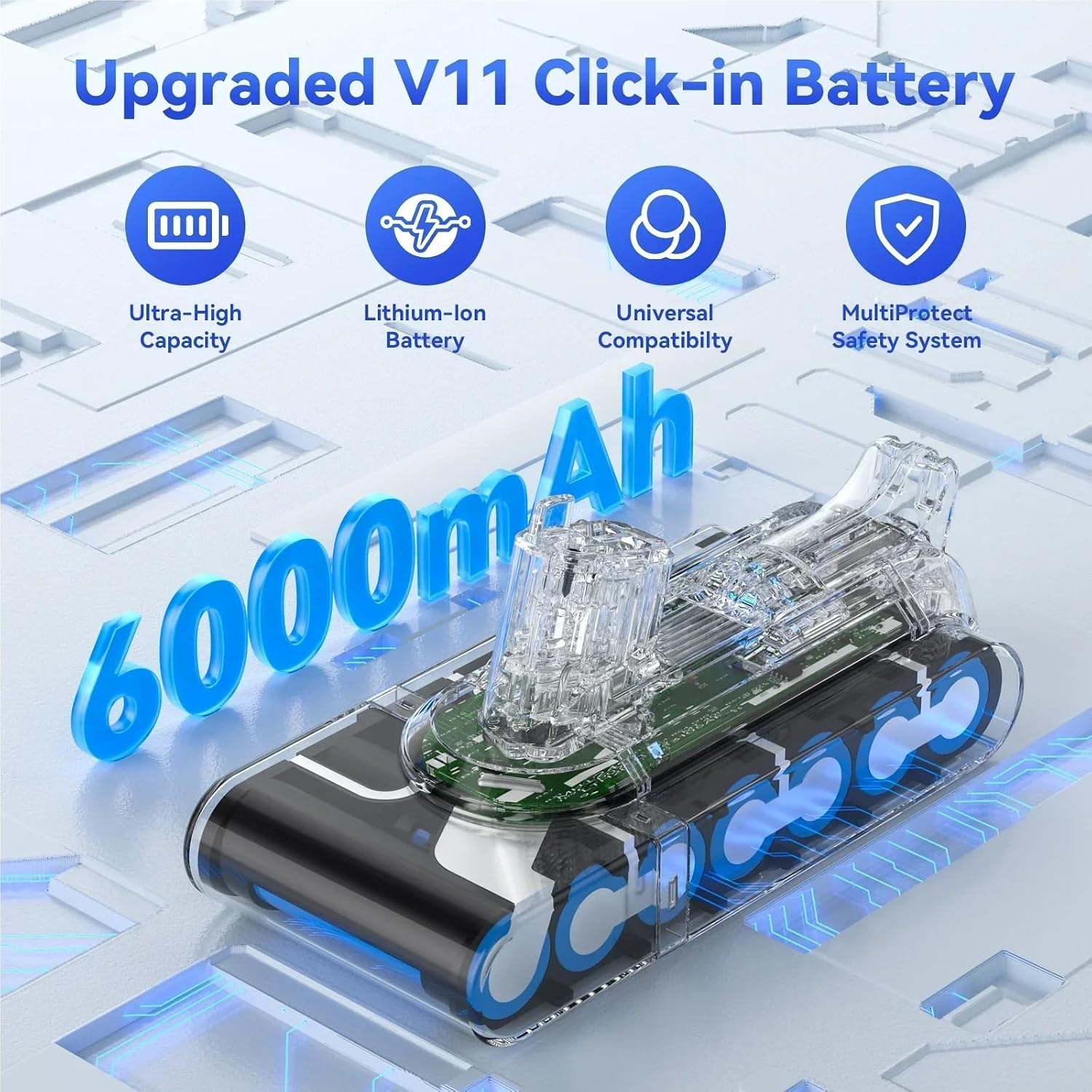 Compatible for Dyson V11 Vacuum Cleaner, 25.2V Replacement Battery(6000mAh)