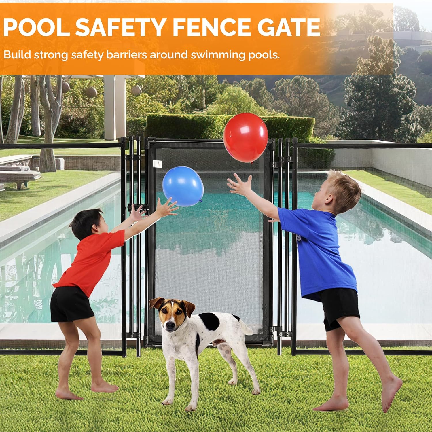 VINGLI Pool Fence Gate,5Ft x 2.5Ft Swimming Pool Fence in Ground Pool Safety Fencing (5FT × 2.5FT)
