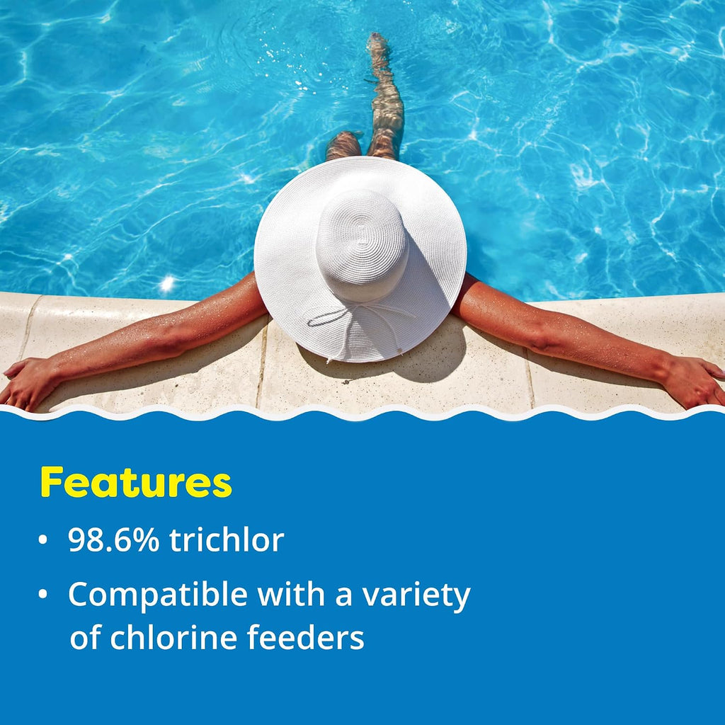In The Swim 1 Inch Stabilized Chlorine Tablets for Sanitizing Swimming Pools - Fast Dissolving - 90% Available Chlorine - Tri-Chlor - 25 Pounds