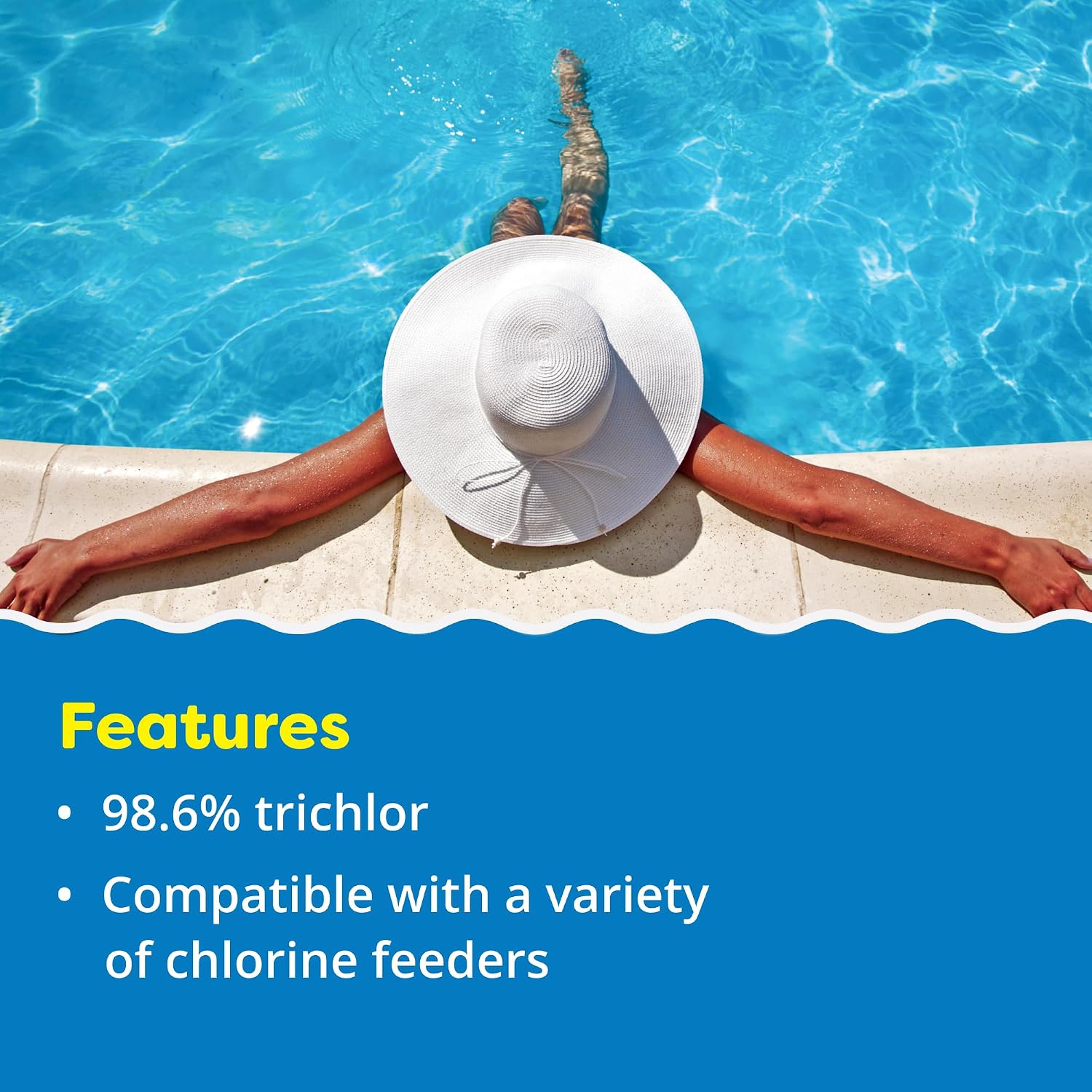 In The Swim 1 Inch Stabilized Chlorine Tablets for Sanitizing Swimming Pools - Fast Dissolving - 90% Available Chlorine - Tri-Chlor - 25 Pounds