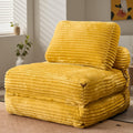 ovios Folding Sofa Bed, Foldable Sleeper Chair Floor Futon, Comfy Portable Convertible Fold Out Lounge Chairs for Living Room Bedroom, Yellow