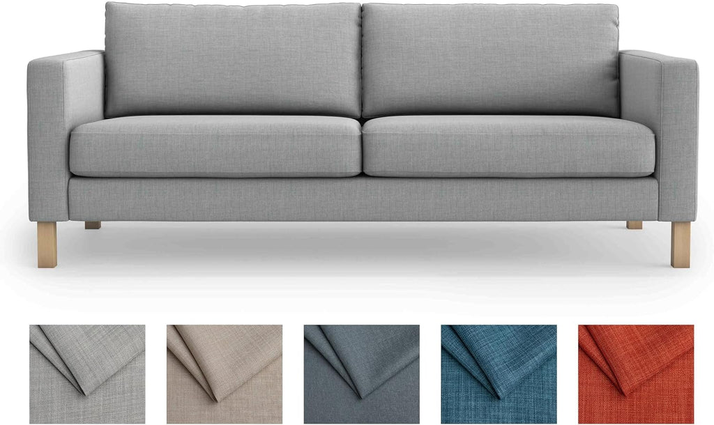 MASTERS OF COVERS SLIPCOVER ONLY! Karlstad Replacment Slipcover Snug Fit Karlstad 3 Seat (Not 2 Seat) Sofa Cover Slipcover for The IKEA Karlstad Three Seat -Light Grey