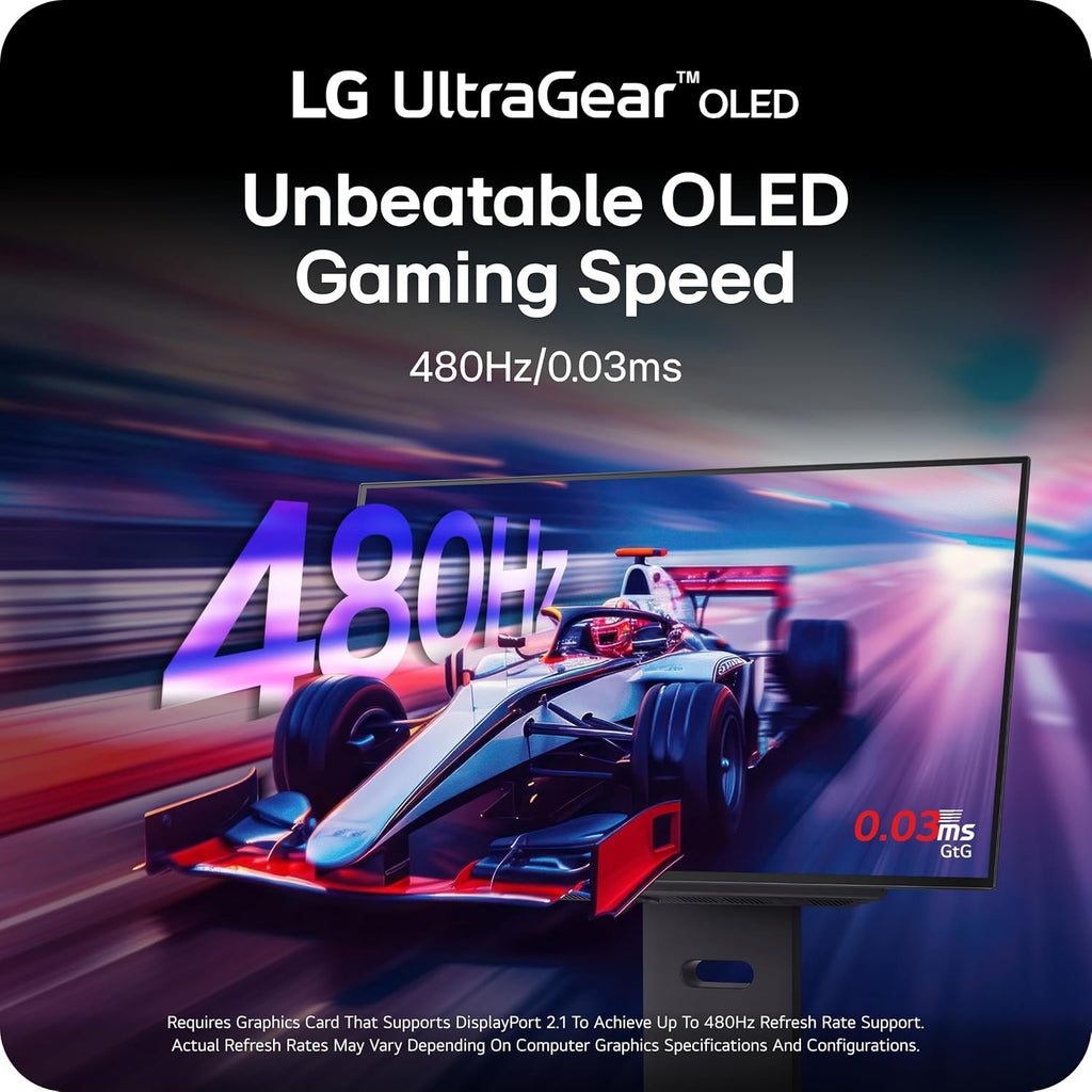 LG 27GX790AB 27 inch OLED QHD 480Hz 0.03ms G-Sync AMD FreeSync Premium Pro Gaming Monitor - Black