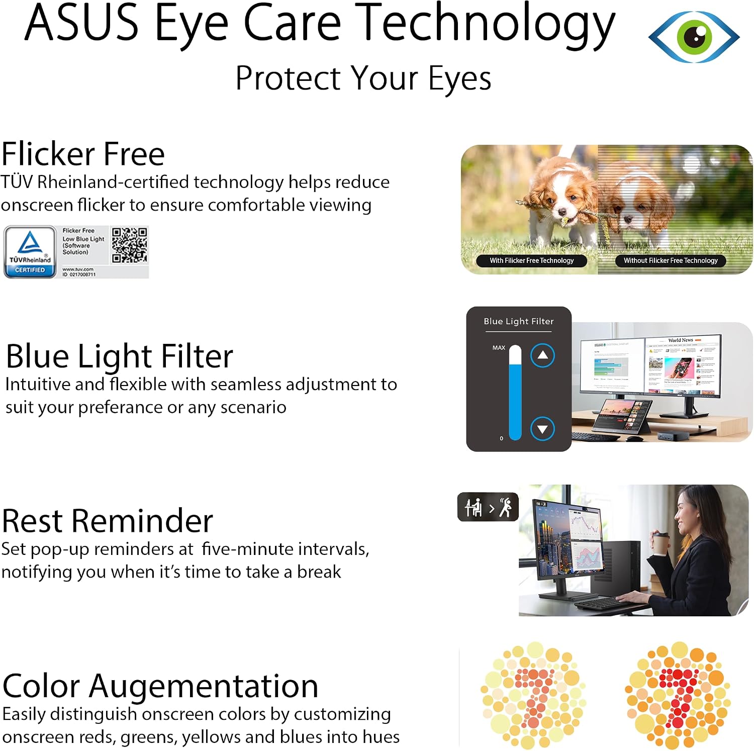 ASUS 27' 1440P Business Monitor (BE27AQG) - QHD (2560x1440), IPS, 120Hz, Ergonomic Design, Speakers, Height Adjustable, Power Sync, Eye Care, VESA Wall Mountable, 3 yr Warranty TAA Compliant