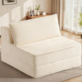 Convertible Sofa Bed, Fold Out Loveseat Sleeper Sofa Chair with Pillow, Folding Sofa Bed with Back Support, Portable Chair Bed Comfy Floor Lounge Sofa for Living Room Bedroom Guest Room, Beige