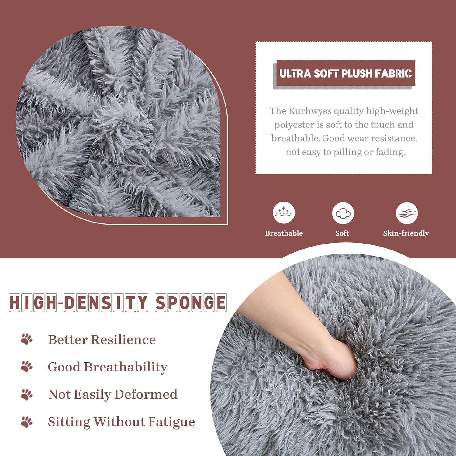 Upholstered Human Dog Bed for Adult & Pets, Convertible Lazy Sofa Bed with 5 Adjustable Position, Comfy Tatami Bean Bag Lounge Chair with a Soft Pillow for Bedroom Living Room (Light Gray Fluffy)