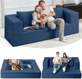 Futon Sofa Bed with Pillow, 3-in-1 Sleeper Sofa Bed with Removable Cover, Convertible Floor Sofa Bed, No Assembly Boneless Couch for Living Room, Bedroom