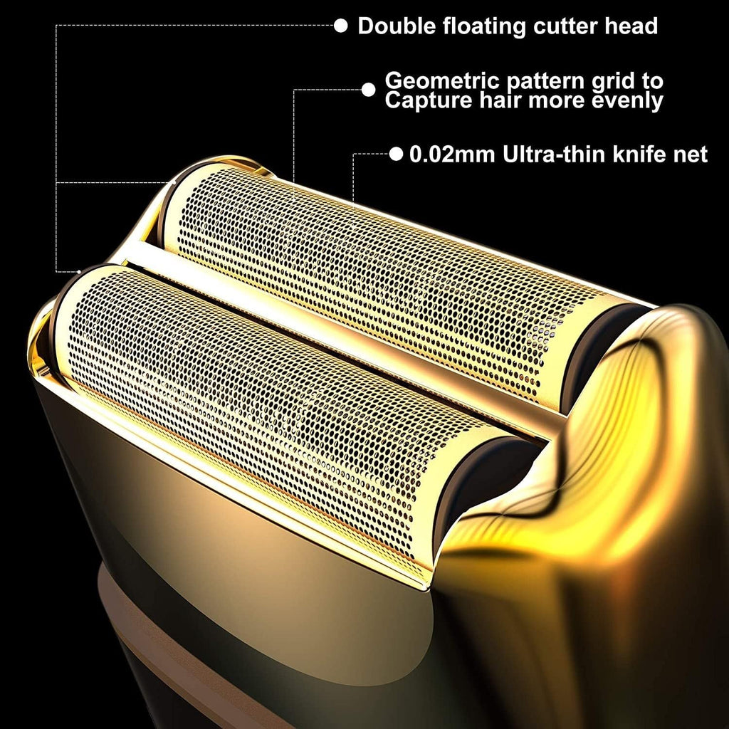Men's Shaver, Full Metal Electric Shaver For Men Hair Beard Electric Razor Bald Head Shaving Machine Finishing Fades Rechargeable (Color : Silvery with box)