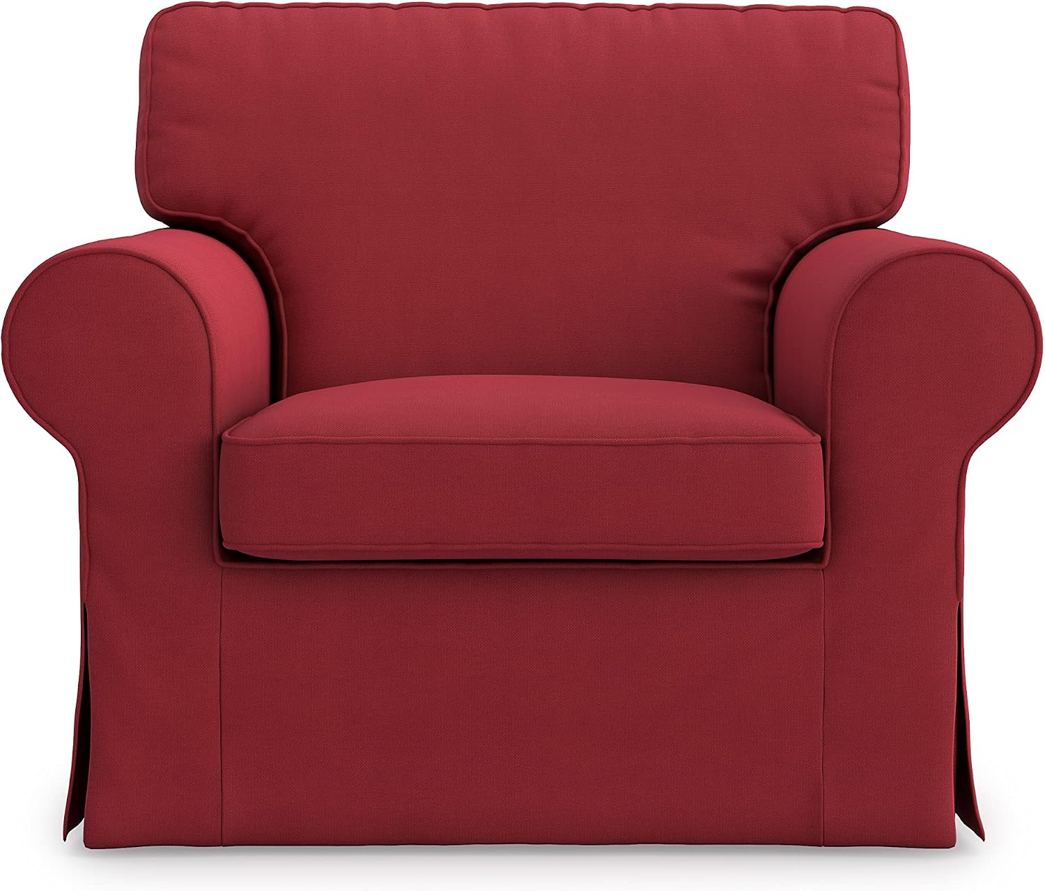 MASTERS OF COVERS Ektorp Armchair Cotton Cover for The IKEA Ektorp Chair Slipcover Replacement (Cotton-Red)(Armchair Cover Only!)