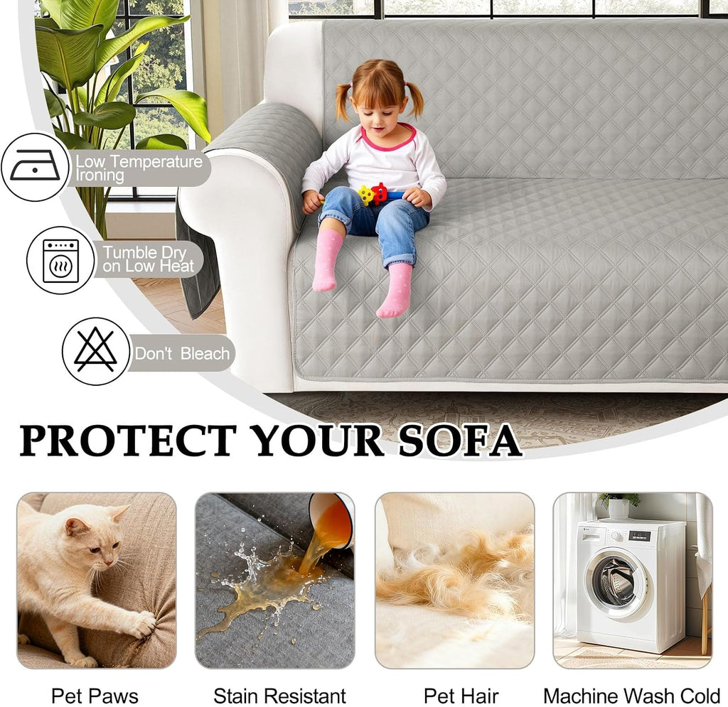 HDCAXKJ Waterproof Sectional Couch Cover L Shaped Sofa Covers Washable Corner Sectional Slipcovers Dog Pet Proof U Shape Furniture Protector with Upgraded Anti Slip Strips (X-Large, Light Grey)