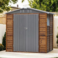 6x4 FT Outdoor Wood Storage Shed, Garden Tool Shed with Windows, Outside Storage Shed Waterproof for Backyard, Garden, Patio, 4 Vents (Without Floor) Wood Color