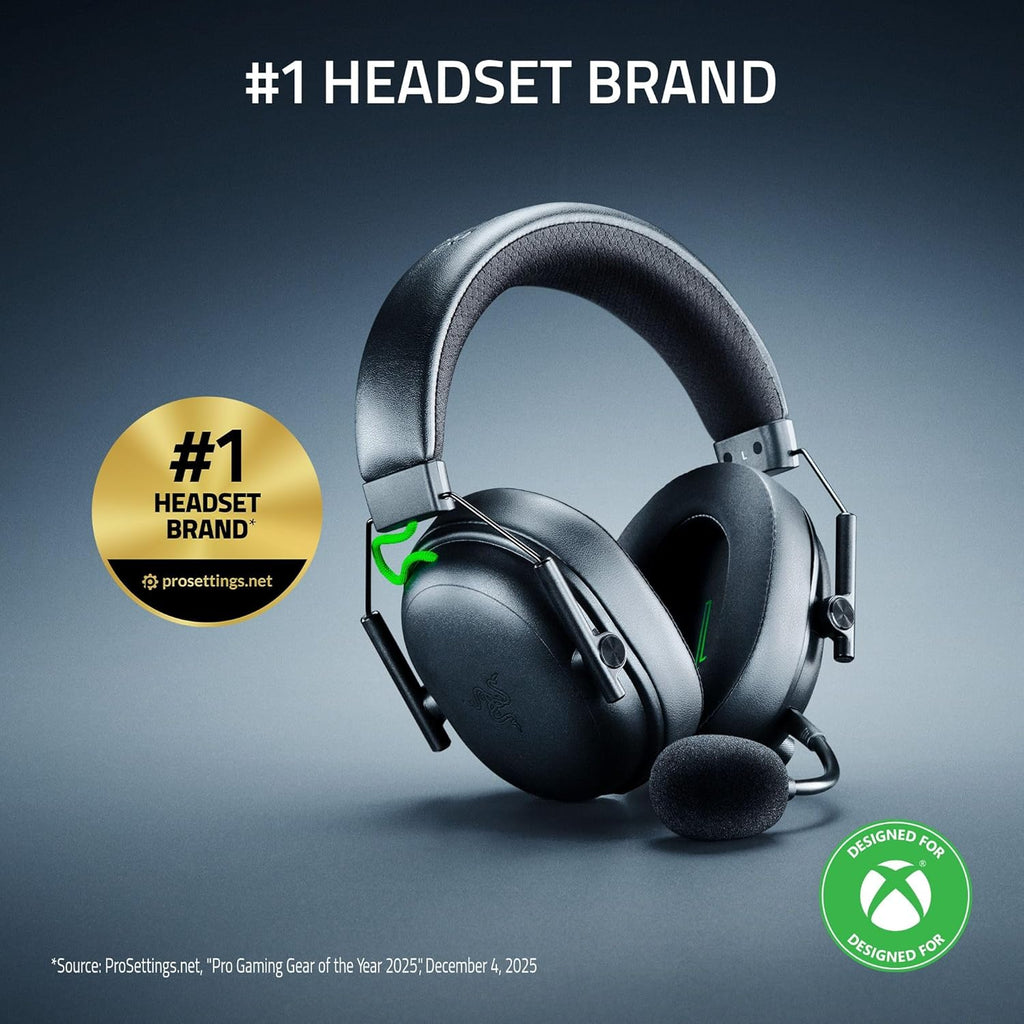 Razer BlackShark V3 Wireless Gaming Headset for Xbox: 50mm Drivers - Super Wideband Mic - 2.4 GHz, Bluetooth, USB - Works with PC, Mac, PS5, Nintendo Switch, Smartphone - Long Battery Life - Black