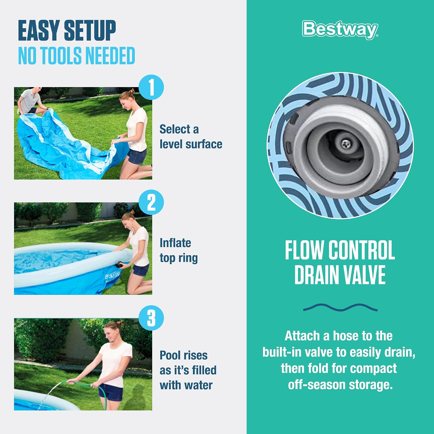 Bestway Fast Set 13' x 33' Round Inflatable Above Ground Swimming Pool Set, Outdoor Family Pool with Filter Pump, Rattan Print